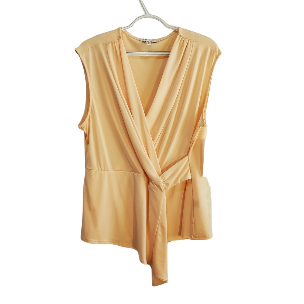 Notations New Blush Pink Faux Knot Sleeveless Blouse Size‎ XL